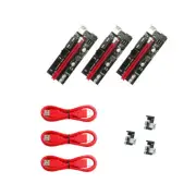 3sets USB3.0 Data Cable VER009S PCI-E Riser Card PCIe 1x -16x Bitcoin Mining