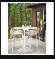 Outdoor Segeron Bar Table IKEA 89 x 89 white/ beige metal