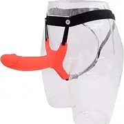 QRTBHOP Hollow Large Dildo Pants Penis Sleeve Enlarger Strapon Belt Strap-On Dildos with Adjustable Harness SM Erotic Sex Toys for Men(Red Rot,Medium)