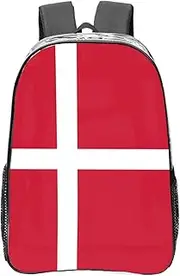 [DRTGEDS] Danish Flag Clear Backpack,High Capacity Clear Bag For Travel,Work,Festival, Concerts Women Men Unisex