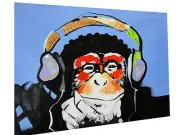 DJ MONKEY Painting Art Canvas Street Print chimp 24" Australia framed