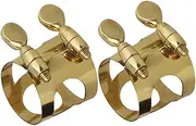 Levemolo 2pcs Saxophone Clamp Saxophone Ligature Wind Instrument Ligature Alto Sax Ligature Alto Sax Mouthpiece Ligature Metal Ligature Alto Saxophone Mouthpiece Ligature Saxophone Supplies