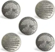 5Pcs Christian Challenge Coin Growing in Christ Bible Verses Pocket Token Religious Gifts for Women Men