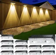 Solar Fence Lights Outdoor, 12 Pack IP65 Waterproof Fence Lights Solar Powered w