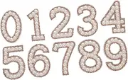 TEHAUX 10pcs DIY Iron Number Patches with Rhinestones and Pearls for Clothing Glitter Patches for T Shirts Skirts and Versatile Fashion Enhancements for Any Occasion