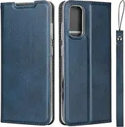 for Samsung Galaxy S20 5G Case(6.2"),Cavor Folio Flip Leather Wallet Phone Case Stand Card Holder Magnetic Closure Clear TPU Bumper Slim Thin Cover Case with Wristlet Strap- Blue