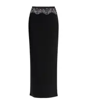 knitted Skirt With Lace Detail AU8,AU6,AU10 BLACK