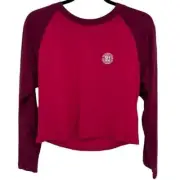 Topshop Women's Varsity Raglan Sleeve Top In Red Size 6 MSRP $30