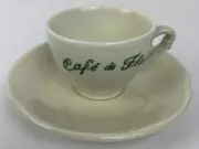 Apilco France Porcelain Cafe De Flore Espresso Cup & Saucer - LOOK