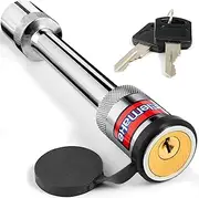 Trailer Hitch Lock 5/8" Hitch Lock Pin Receiver Keyed Alike Locking Pin Mechanism Stainless Steel, 3-1/2" Usable Length Fits Class III, IV, V Hitches - 7 Inch Total Length