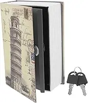 Decorative Faux Book Safe with Lock Keys Vintage Design Hidden Money Storage Box Secret Compartment for Jewelry Valuables Stylish Durable Safe for Home Office