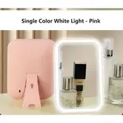 HOMTEC - USB Rechargeable Desktop Mirror with LED Light (Various Designs) Single Type - Pink - One Size
