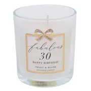 Gibson Gifts Jewelled Scented Candle Decor Peony/Blush Scent 30th Birthday