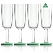4 x Marc Newson Tritan® Forever Unbreakable Non Slip Flute 180ml - Green Glow
