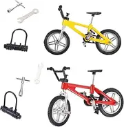 PERSELOSO 2sets Finger Bike Desk Game of Mini Competitive Movement Toys for Relaxation and Desk Display for Boys and Girls and Adults Fidget Fun