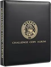 MUDOR Challenge Coin Collection Holder Album for Collectors, Military Challenge Coin Collection Book, Challenge Coin Display Holds 114 Coins, Medallions, Badges, Tokens, Casino Chips
