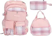 [VIRTUREVI] 3PCS School Backpack For Student Women College Middle High Teen Girls Bookbag Waterproof Laptop Bag