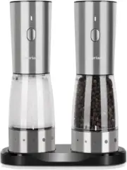 Electric Salt and Pepper Grinder Set, Large Capacity 5.3oz Salt and Pepper Grind