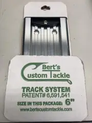 Berts Custom Tackle Track System 6" Silver Finish - MF2957 w/ End Caps Fishing