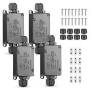 Junction Box - 4 Pack IP65 Waterproof 2 Way PG9 2 4 Pack, Black