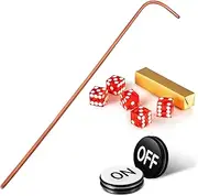 Leyndo Craps Tabletop Game Set, Includes 24" Craps Rattan Stick, Casino Grade AAA 19 mm Dice, 3" Craps ON/Off Poker Button for Craps Game Table