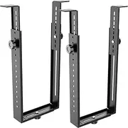 RICOO PC Calculator Holder for Under-Table Desk Computer Mounting TRH-02 CPU Housing Holder up to 35 kg Standing/Lying Under Table Mount Rack Base Vertical/Horizontal