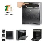 Steel Key Lock Mail Boxes Outdoor,Locking Wall Mount Mailbox,Security Key Dro...