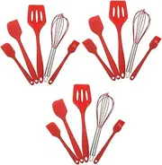 5 Sets Spatula Spoon Silicone Set Household Tools Nonstick Cookware Silicone Cooking Spatula Practical Brush Kitchen Cooking Tool Spatulas Silicone(Redx3pcs,32X8CMx4pcs)