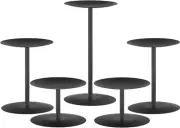 Metal Candle Holder Black Iron Pillar Candle Holders for Pillar Flamess Wax,,