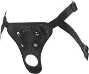 Adjustable Strap On Dildo Harness, Ferch Double Hole Pegging Harness Leather Soft Ring Belt for Male (Black)