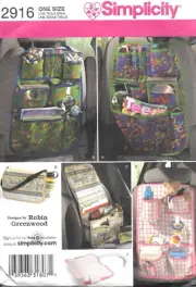Uncut Simplicity Sewing Pattern 2916 4 Car Organizers Designs by Robin Greenwood