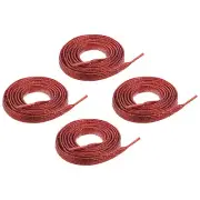 2pair 43" Shiny Flat Shoe Laces Sparkle Metallic Sneakers Shoelaces, Wine Red