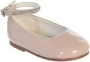 [iGirlDress] Baby Girls Toddler Patent Rhinestone Ankle Strap Flats Dress Shoes (1 Infant-8 Toddler)
