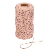 2mm x 109 Yard Cotton Butcher Bakers Twine String Cord Gold Pink