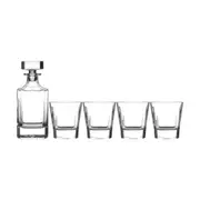 5pc Maxwell & Williams Diamante Whisky 750ml Decanter/320ml Glass Set Clear