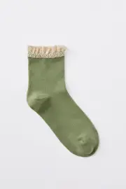 [Rubi] Rubi - Femme Frill Mid Crew Sock - Cactus green OS CACTUS GREEN