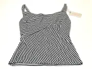 NWT BRAVISSIMO Non-Padded Strappy Top Built-In Underwire Bra - 30GG, B&W Striped