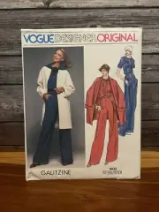VOGUE DESIGNER ORIGINAL #1603 - GALITZINE PATTERN SIZE 10 JUMPSUIT & JACKET UC