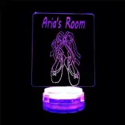 Ballerina Ballet Slippers Personalised 3D LED Night Light Colour Changing Lamp