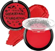 YBUETE Red Cream Foundation Face Body Painting, Professional Full Coverage Oil Based Red Face Paint for Halloween SFX Vampire Zombie Devil Clown Cosplay Makeup for Adult Costume Party & Carnival