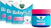 Vicks BabyRub Chest Rub Ointment with Soothing Aloe, Eucalyptus, Lavender, and Rosemary, from the makers of VapoRub, Pack of 3