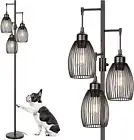 68’’ Dimmable Floor Lamp, 3 X 800LM LED Edison Bulbs Included, Industrial Floor