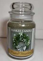 YANKEE CANDLE FROSTED MISTLETOE 22 oz. LARGE JAR HOLIDAY SCENT HTF