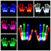 LED Gloves Flashing Finger Flash House Light Up Rave Party Doof Glow In the Dark