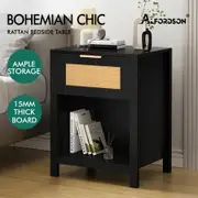 ALFORDSON Bedside Table Nightstand Side End 1 Drawer Storage Shelf Black