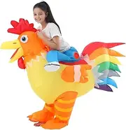 JOYBRO Inflatable Chicken Costume for Kids Ride on Rooster Suit Funny Animal Costume Blow up Costumes for 8,9,10,11,12 Years Old Boys Girls Kids Halloween Costumes, One Size (120 cm- 150 cm)