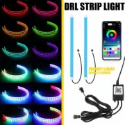2PCS 60CM Flexible DRL LED Strip Light Headlight Strip Light APP Control RGB EOA