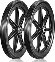 MaxAuto 20x2.0 Rim Flat Free Cart Tire and Wheels Assembly for the Garden Yard Cart, Wheelbarrow, Garden Trailers, 20x2" Non-inflated Tires with 3/4" Bearing, 2 Pack