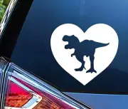 Dinosaur Heart Love Movies White Vinyl Decal Car Laptop Tablet Window Laptop