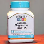 🌈21ST CENTURY 鈣鎂鋅 + D3，90粒 21世紀 CALCIUM MAGNESIUM ZINC + D3